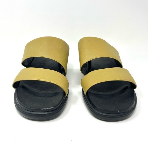 Rockport Chunky Light Olive Double Strap Leather Sandals Size 9 - Picture 3 of 10